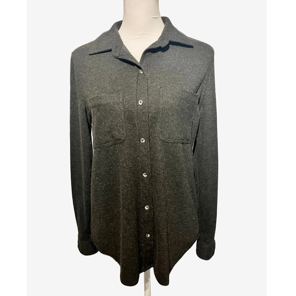 Casa Cabana Dark Gray Button Down Shacket Women's Small
